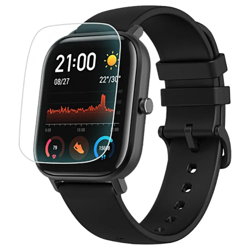 Новая глобальная версия Amazfit GTS Смарт-часы 1,6" AMOLED 5 ATM водонепроницаемый 14 дней Срок службы батареи 12 спортивных режимов Bluetooth часы - Цвет: black N 2 film