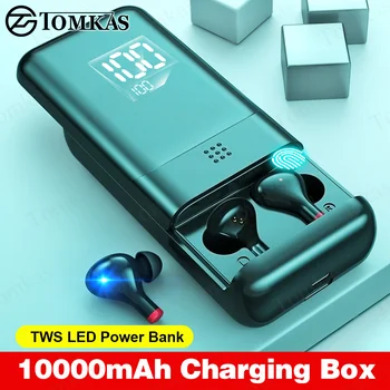 

TWS Wireless Bluetooth Earphone LED 10000mAh Charging Box Stereo Earbuds Noise Cancelling Waterproof Wireless Bluetooth Headsets