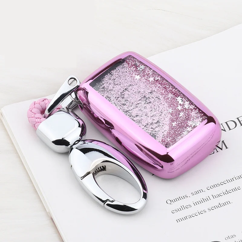 

2019 TPU Quicksand Car Key Case For Land Rover JAGUAR XJ/XJL XEL/XE/XK/XF/XFL Fashion Collocation Crystal Keyring