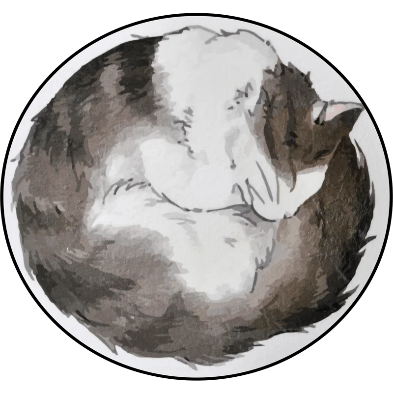 

Fashion Cartoon Cat Round Carpet Children's Bedroom Basket Round Carpet Home Computer Chair Cushion