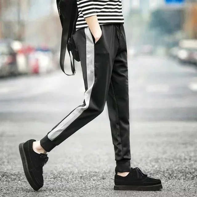 

Korean-style Uniform Pants Thin Ankle Banded Pants Legs Casual Pants Students Men's Loose-Fit Skinny Sports Harem Trousers