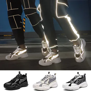 

New Unisex Fashion Sports Sneakers Reflective Design Comfortable Shock-absorbing Walking Shoes