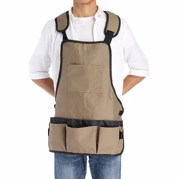 

High quality Canvas Working Apron Collector Polyester Advanced Multifunctional Tool Storage Pockets carpenter garden studio