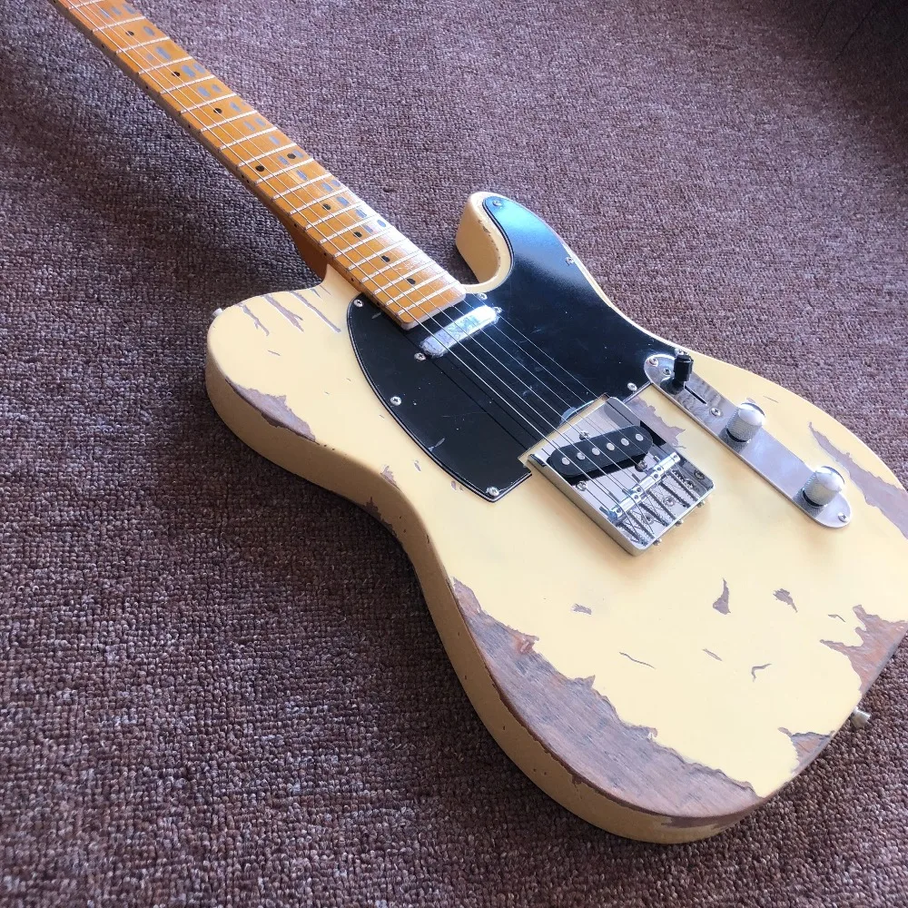 Ручная работа 6 струн клен гриф электрогитара, высокое качество пикапы gitaar Релики от руки гитара ra. Реальные фотографии