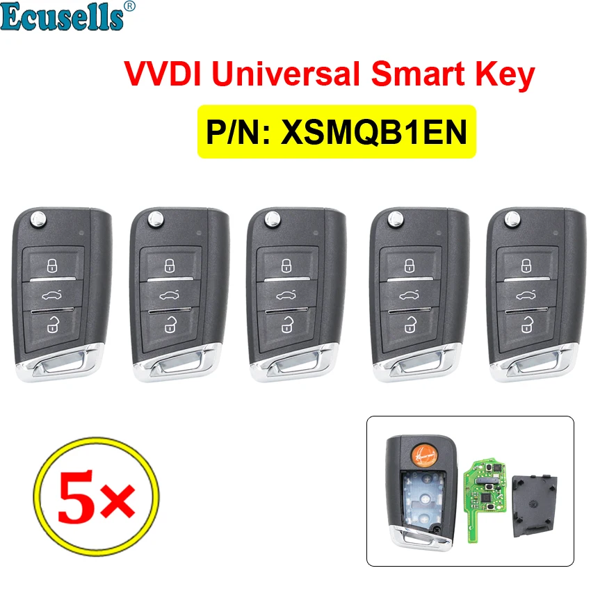 5pcs/lot XHORSE VVDI Universal Remotes Smart Key with Proximity Function PN: XSMQB1EN English Version