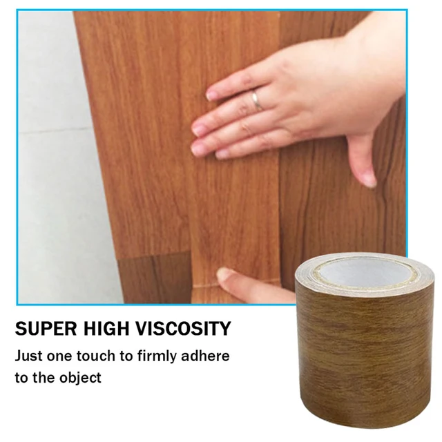 5.7/8CM Wood Grain Tape Furniture Renovation Repair Duct Tape Skirting Line  Floor Self-adhesive DIY Covering Scratches Cabinets - AliExpress