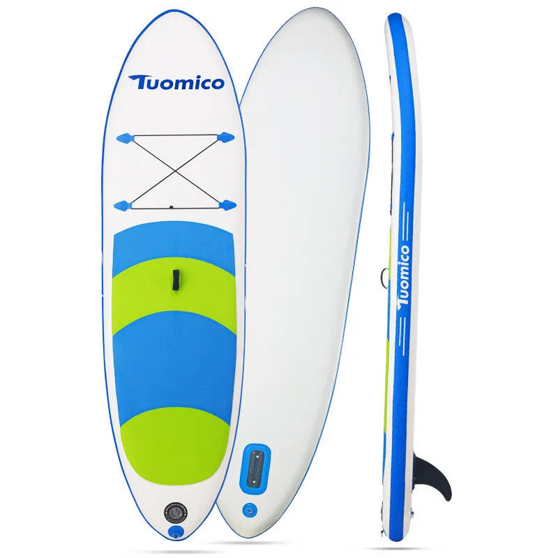 Портативный надувной стенд доски для серфинга SUP синий 117*30*6"