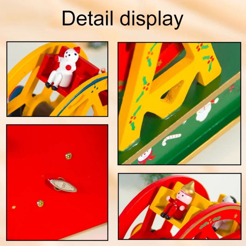 Рождественская деревянная музыкальная шкатулка для детей, Подарочная Музыкальная Коробка, рождественские украшения для домашнего декора