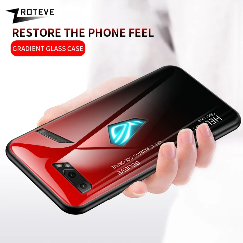 Rog 2 Чехол Zroteve силиконовая рамка стекло Coque для ASUS ROG Phone 2 Чехол Обесцвечивающий закаленное стекло Крышка для ASUS ZB601KL ZB631KL