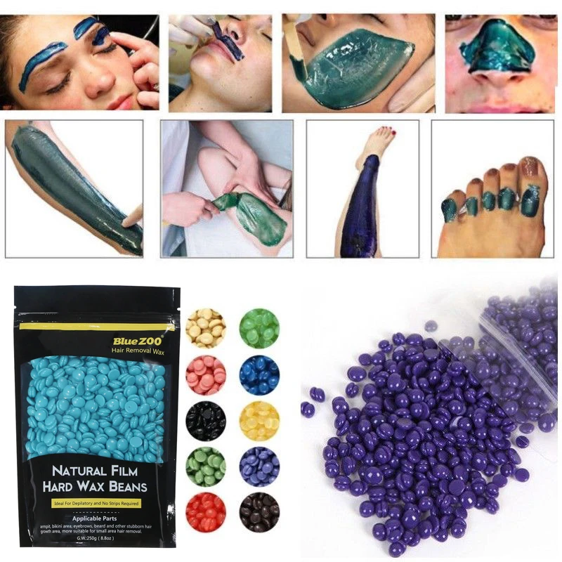 

250g Depilatory Beans Hot Film Hard Wax Pellet Waxing Bikini Hair Removal Cream Beads Rose Lavender Cream Flavors