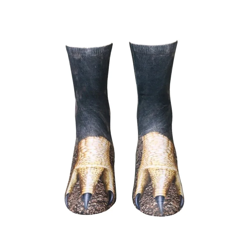 1Pair 3D Animals Print Stockings For Unisex Stockings Indoor Home Tube Stockings Artificial Animals Cotton Paw Pattern Stockings - Color: 6