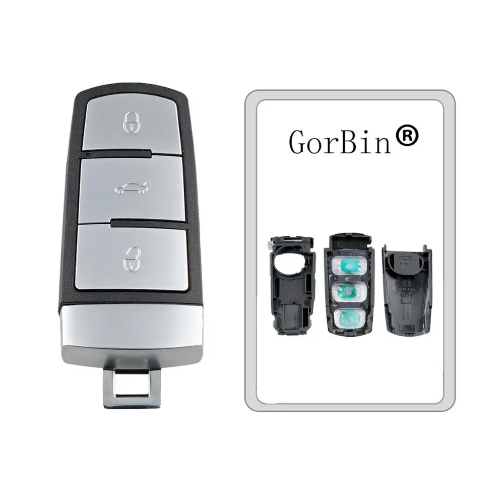 

GORBIN 3Buttons Smart Remote Key Keyless Fob For VW Passat B6 3C B7 Magotan CC Car key shell Case For 3C0 959 752 BA 752 AD