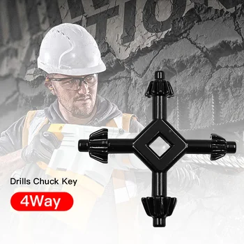 

Drills Chuck Key 4 Way Drill Press Chucks Universal Combination Hand Tool Accessories 4 In 1 Fit Drill