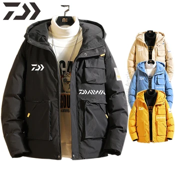 

Daiwa Clothing Fishing Jacket Winter Multi-pocket Fishing Clothing Thermal Hooded Fishing Clothes Cotton Thick Outdoor Camping