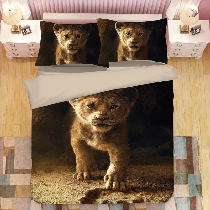 Король Лев 3D постельные принадлежности набор пододеяльников наволочки животные Волк мультфильм одеяло постельное белье s постельное белье - Цвет: 16