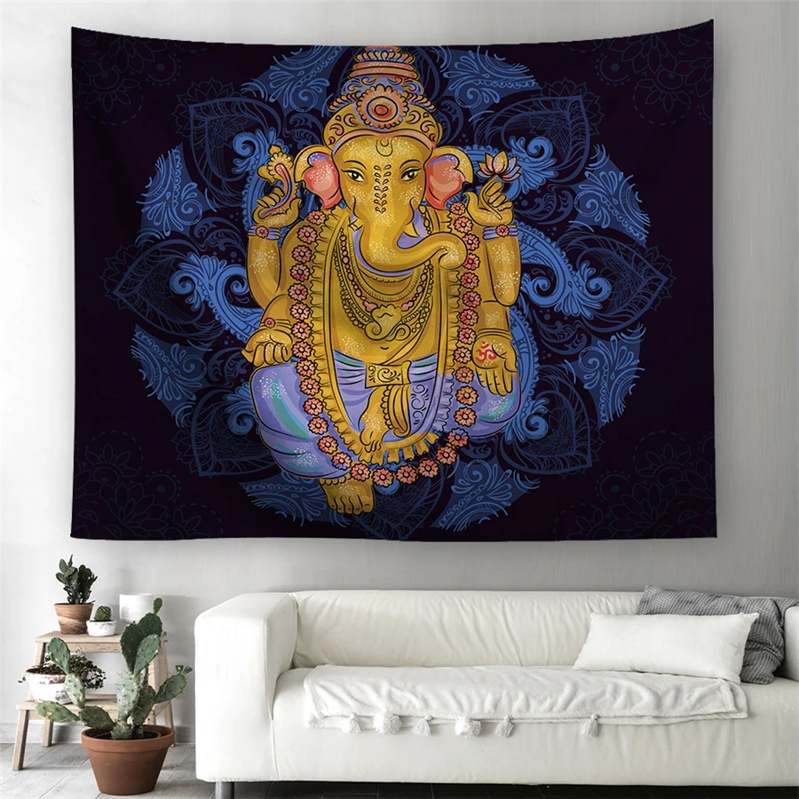 Мандала чакр гобелен настенный Будда хиппи гобелен слон индийская Мандала Бохо Декор коврик для йоги настенный гобелен из ткани