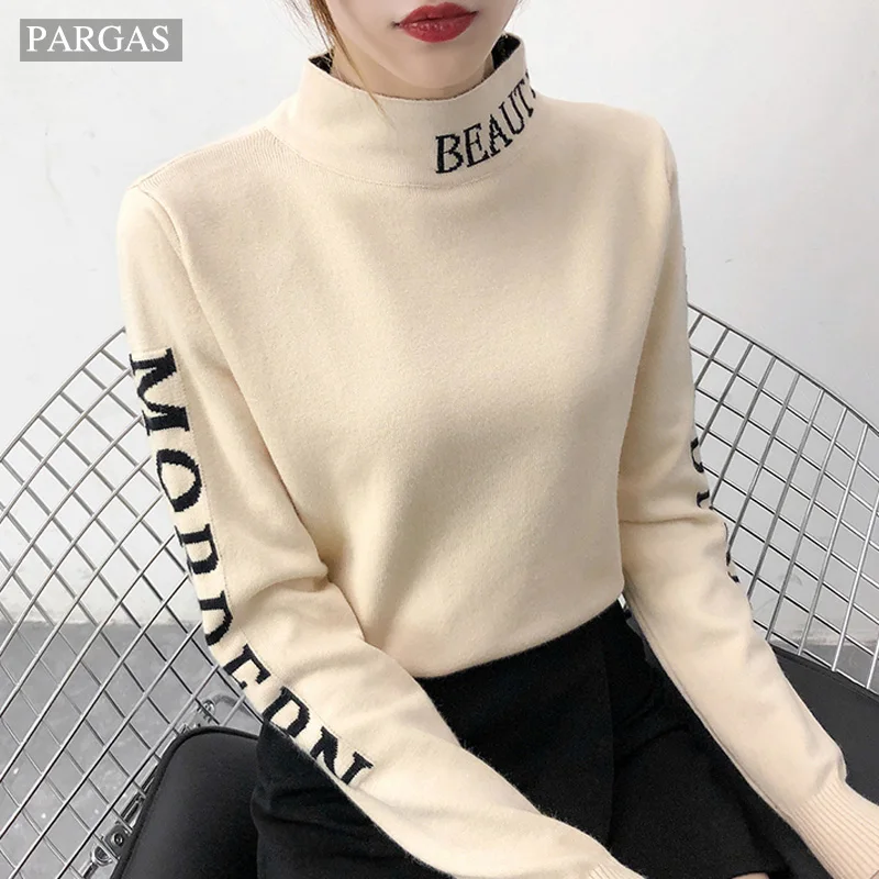 

2019 Turtleneck Knit Women Sweater Tops Femme Autumn Women Long Sleeve Pullover Female Sweaters pullover Women Tops