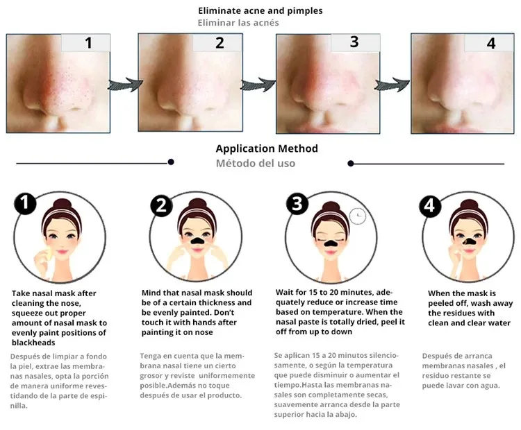 Deep Cleansing bamboo charcoal blackhead remover black mask ance treatment peel off black mask8