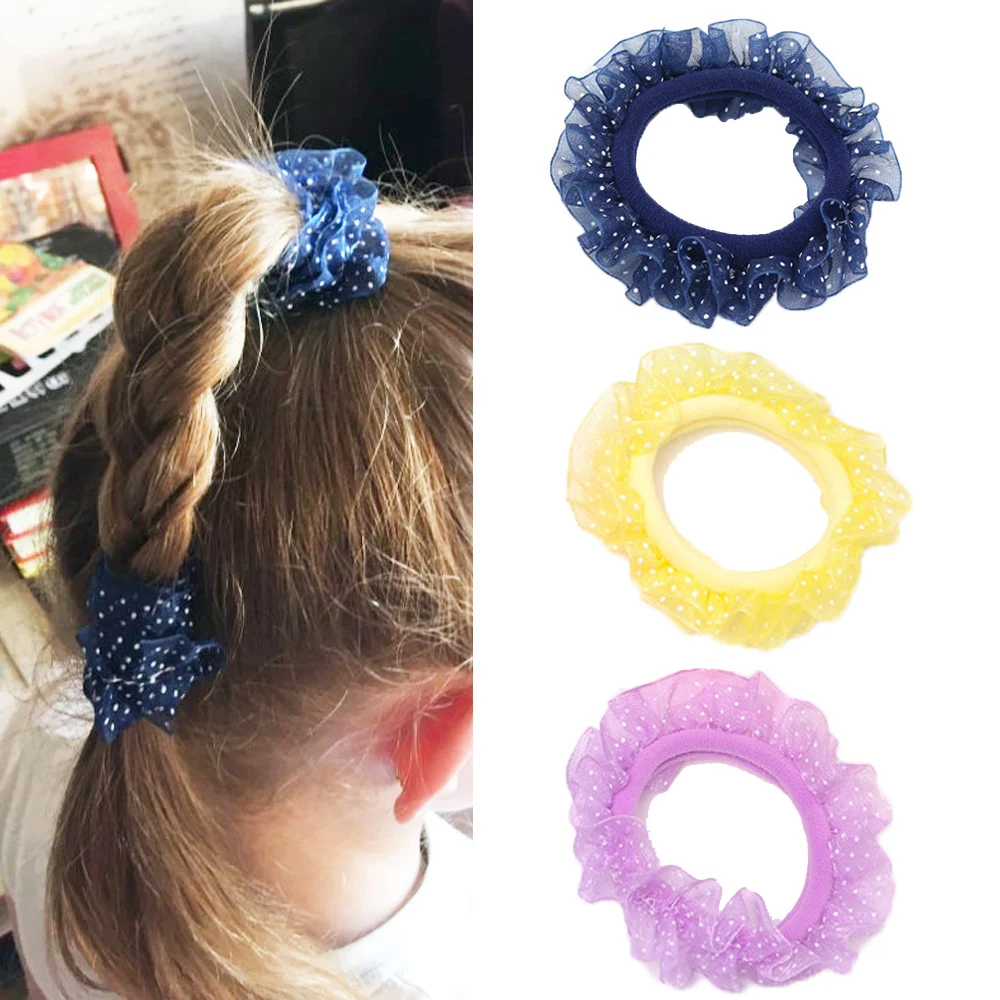 Кружевная лента для волос с цветами девочек имитация кроличьего меха круглая