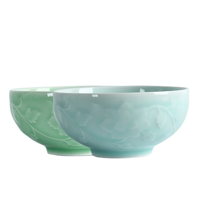 2 шт. Longquan Celadon миски для риса Керамическая маленькая миска супа 4 дюйма китайские