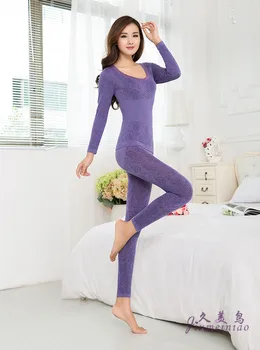 

Butterfly Pattern Thin Women Warm Suit Modal Winter Slim Fit Thermal Underwear