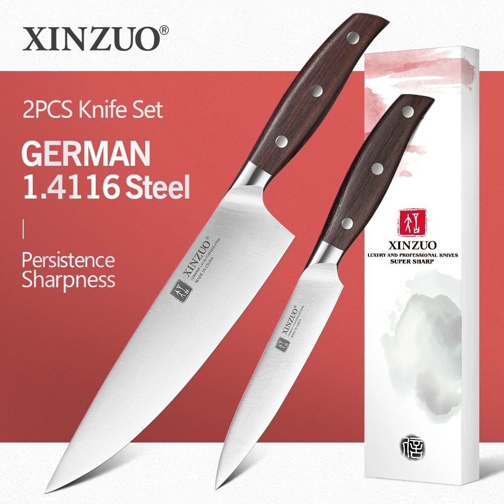 XINZUO 2 шт. Ножи Комплект Универсальный нож и шеф повара Пособия по немецкому языку 1