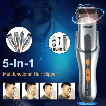 

5 Heads Rechargeable Grooming Kit Hair Trimmer For Men Beard Body Electric Hair Clipper Nose Ear Hair Cutting Machine Shaver
