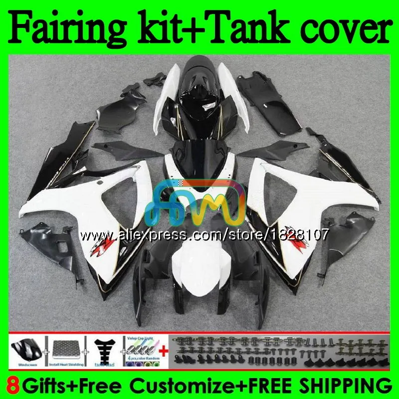 Майка K6 для SUZUKI GSXR 750 600 600CC 750CC GSX-R750 95BS. 53 GSXR750 GSXR-600 K6 GSXR600 белый черный 06 07 2006 2007 обтекатели - Цвет: No. 1