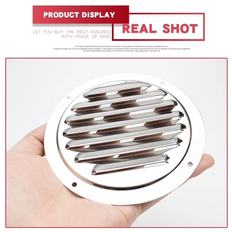 5 inch Marine Boat RV Round Air Vent Louver Vent 316 Stainless Steel Mesh Hole plug decoration cover Wardrobe ventilation system