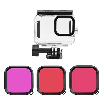

45/50M For GoPro Hero 9 Waterproof Case Underwater Tempered Glass Diving Housing Cover Lens Filter for For GoPro Hero 5 3 Cover