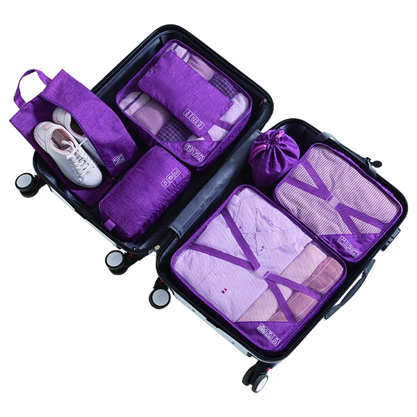 Прямая поставка, Набор сумок для хранения вещей, водонепроницаемый чехол для одежды, сумка для белья, органайзер для хранения вещей, чехол для одежды - Цвет: Фиолетовый