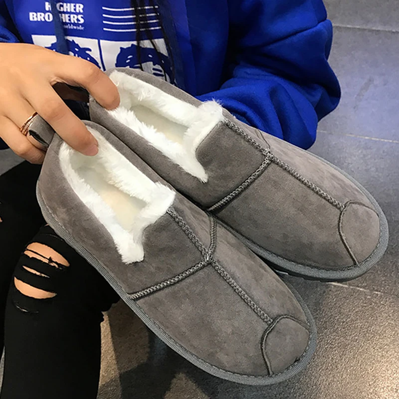 

Snow Boots Women Cozy Large Size 41-44 Sewing Plush Women Ankle boots 2019 Rubber Nubuck Winter Shoes Cheap Factory Outlets