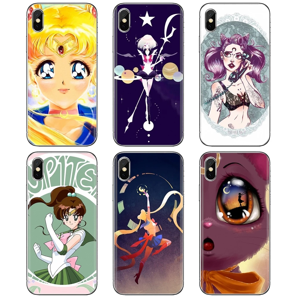 lune-cat-C-anime-sailor-moon Silicone Cover Bag For Huawei Mate 20 30 40 7 8 9 10 Lite Pro P Smart 2018 2019 Plus G7 G8 | Мобильные