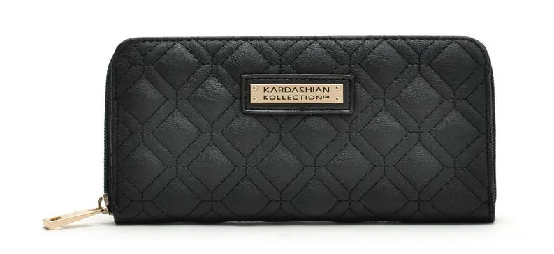 

Kardashian Kourtney WOMEN'S Bag Clutch Bag PU Leather Wallet Tabby Rhombus Long Wallet KK Wallet