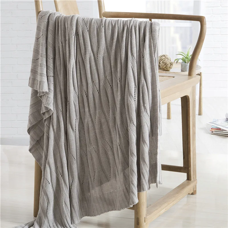 Bamboo Fiber High Quality Blankets Winter Warmth Knitted Wool Blanket Sofa/Bed Cover Quilt Knitted Blanket