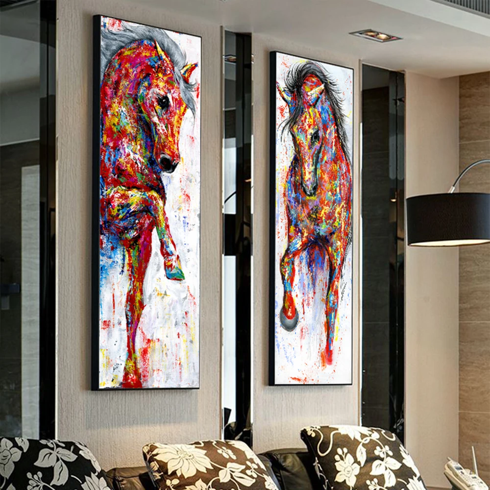 Canvas Painting Big Size Art Posters Horse Picture Wall Art Poster Prints Animal Painting Home Decor No Frame