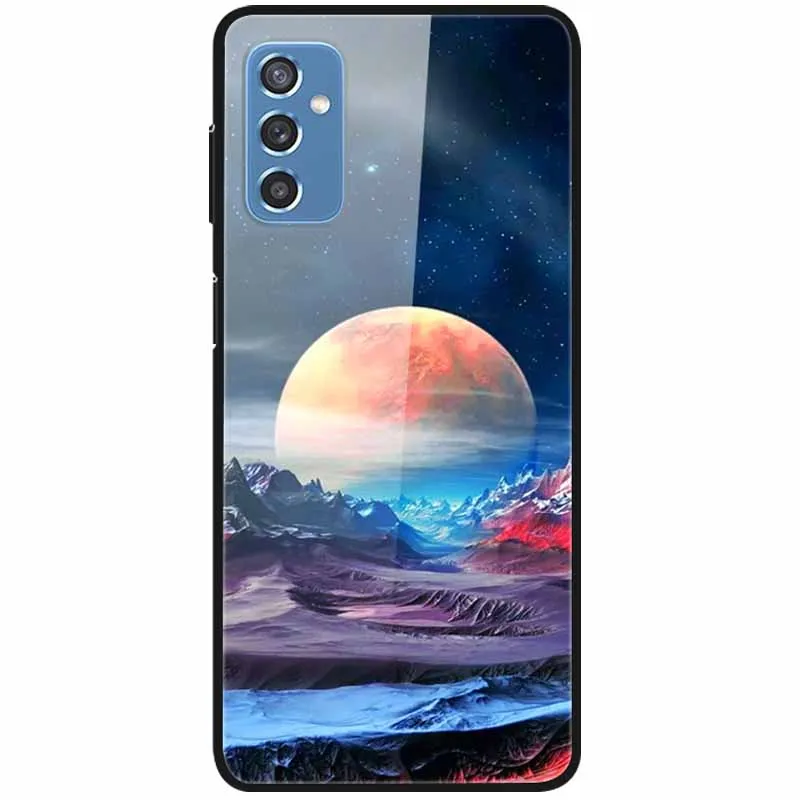 Luxury Print Case For Samsung Galaxy M52 5G Case for Galaxy m52 5G Cover Tempered Glass Phone Funda Back Cases M 52 2021 NEW cute phone cases for samsung  Cases For Samsung