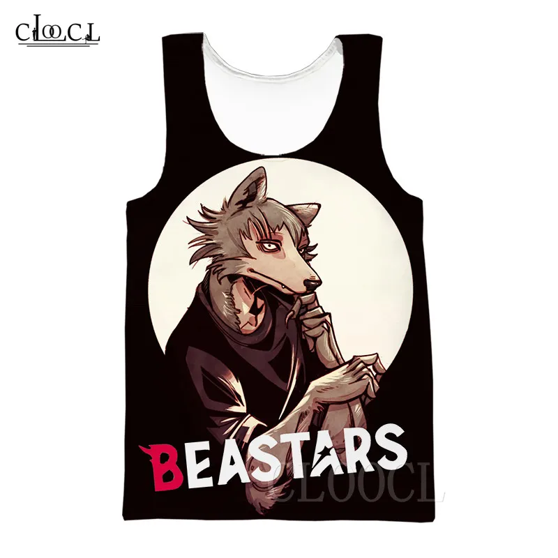Vest 1 Мужская/Женская майка Харадзюку, безрукавка с аниме «BEASTARS», черно-белая майка с 3D принтом кролика, волка, бистеров, спортивный жилет, толстовка, пуловеры - Цвет: Vest 1