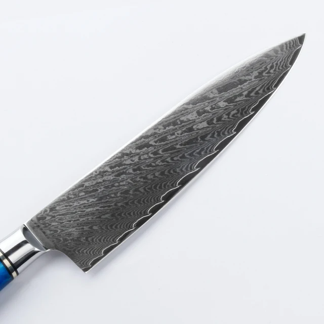 Keemake 8 "Séf Kés Japán Damaszkusz Aus-10 Acél Penge Konyha Kések Kék Gyanta Fogantyú Éles Hús Gyümölcs Szeletelő Vágószerszámok - Image 3