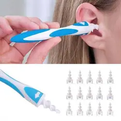 Ear Cleaner Earpick Easy Ear Wax Remover Spiral Earwax Cleaner 16 Replacement Tips Health Ear Cleaner Hearing Aid Ear Care Tools