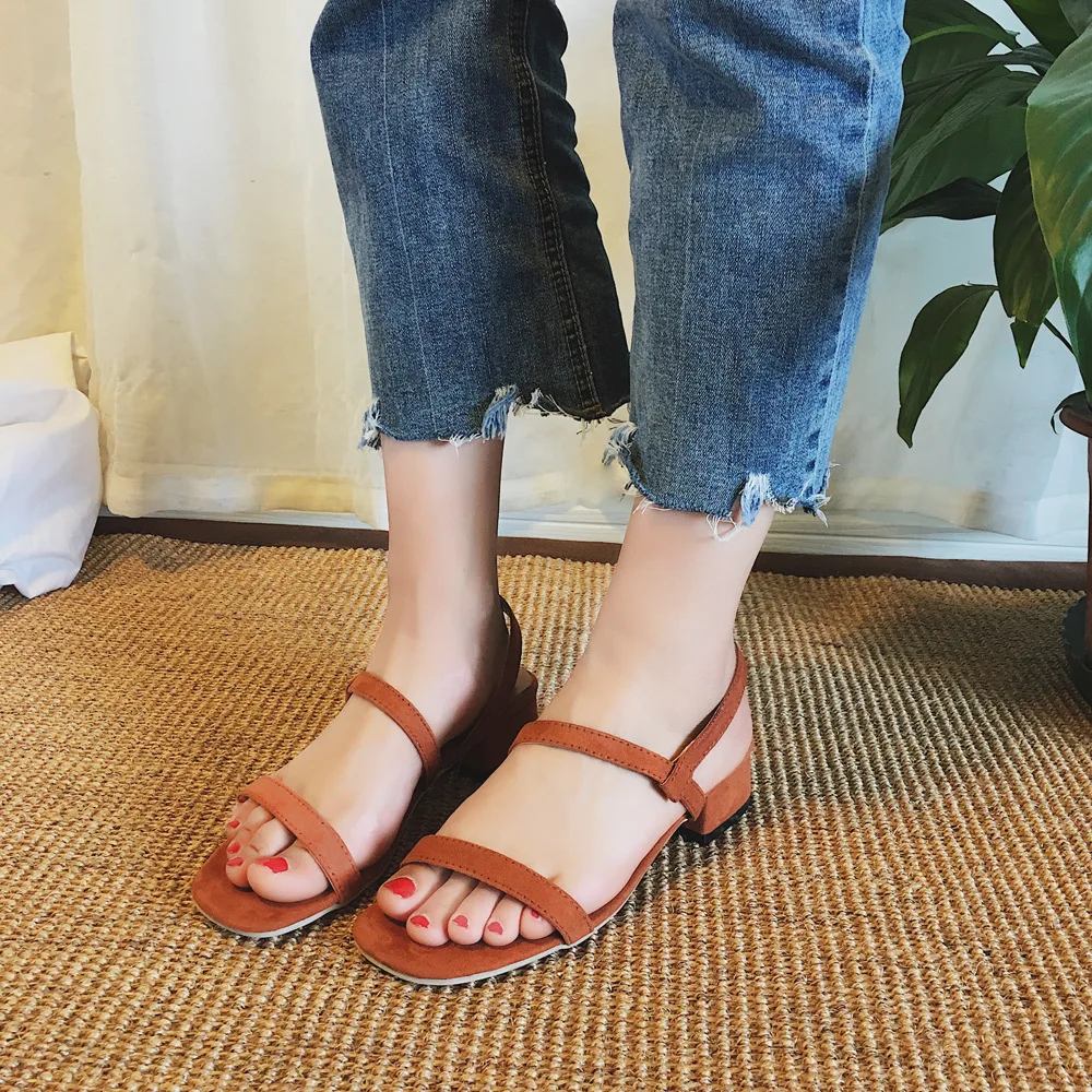 

2019 Summer New Style Korean-style-Style Hot Selling Sandals Open Toe Low Heel Thin Drawstring-Super Was Thin WOMEN'S Sandals