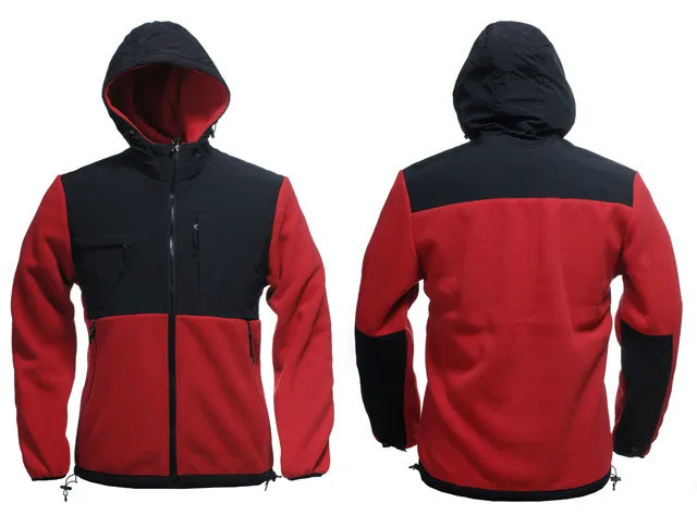 Мужская осенняя и зимняя флисовая куртка с капюшоном, ветронепроницаемая теплая спортивная куртка, Мужская одежда - Цвет: Красный