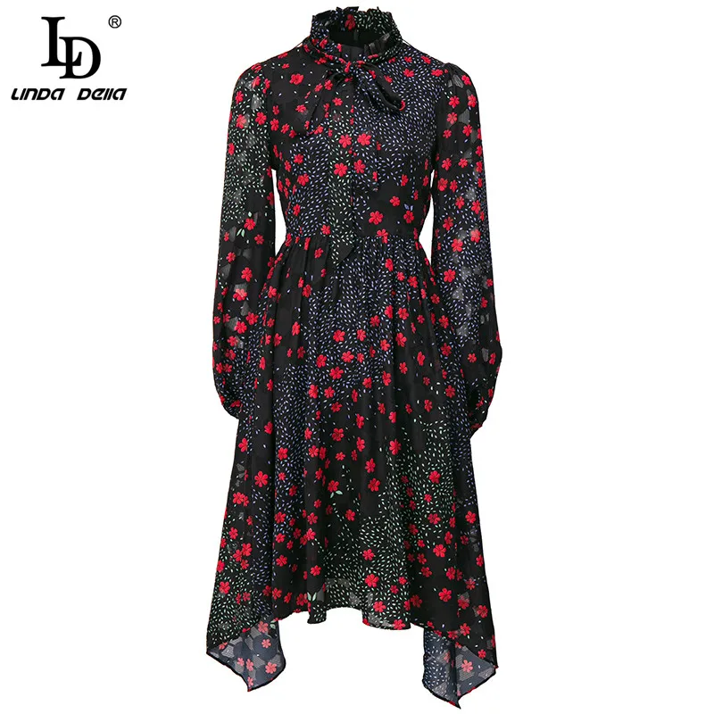 LD LINDA DELLA Fashion Runway Dress Women Autumn