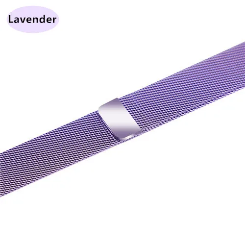 lavender Миланская петля для Apple Watch ремешок 44 мм 40 мм 4 5 ремешок iwatch 42 мм 38 мм браслет из нержавеющей стали Apple watch 5 4 3 2 аксессуары - Цвет ремешка: lavender