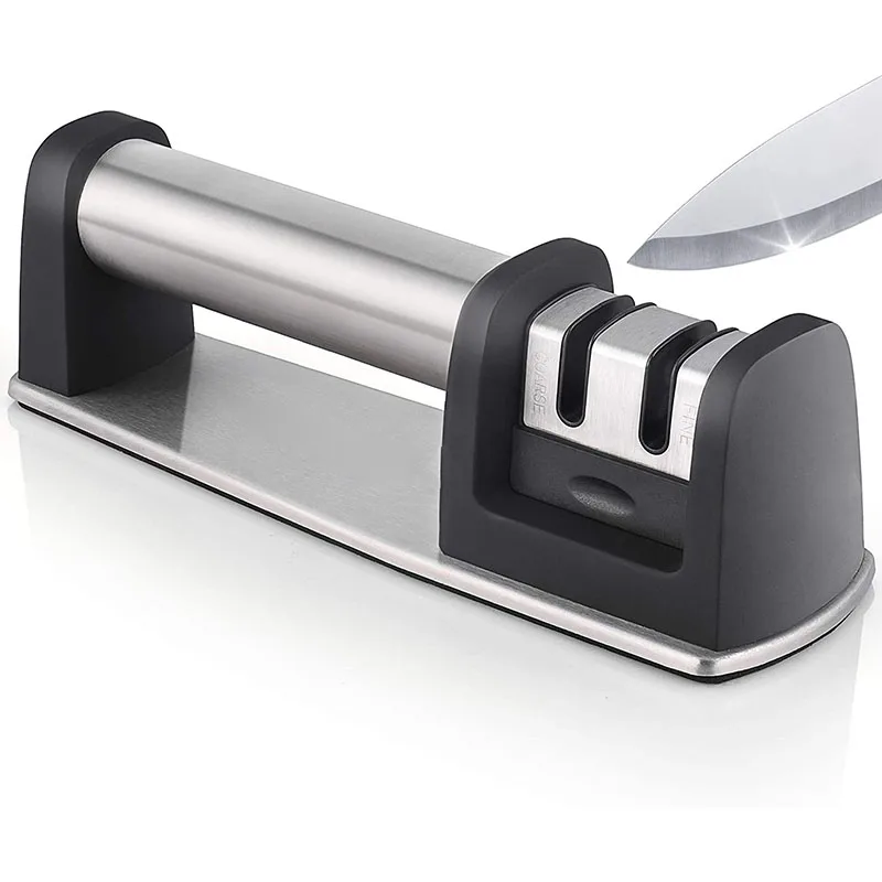

Knife Sharpener For Straight And Serrated Knives Easy Manual Sharpening For Dull Steel Paring Chefs And Pocket Knives