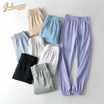

Sheflourishes Womens Jogging Pants Elastic Waist Sweatpants Casual Harem Trousers Autumn Female Streetwear Loose Sportswear 2020