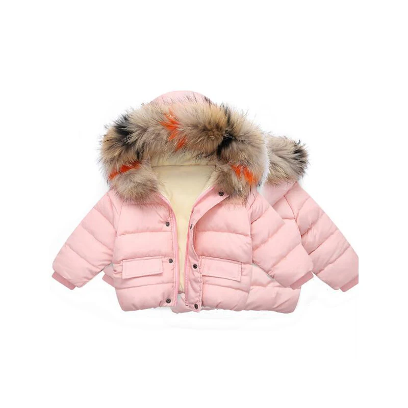 Зимняя куртка для маленьких девочек, парка с мехом для девочек, одежда с хлопковой подкладкой, Детское пальто для 2, 3, 4, 5, 6, 7, 8 лет, зимнее пальто для маленьких мальчиков