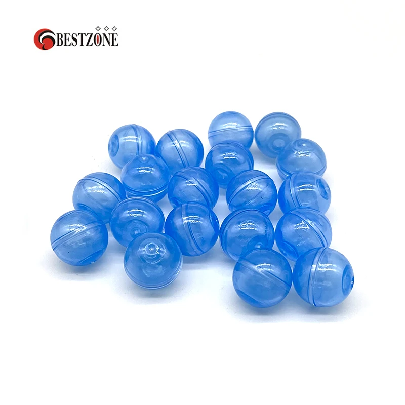 100Pcs 0.59Inch Mini 15MM Can Open Blue Red Transparency Plastic PS Capsule Toy Surprise Ball Tiny Container Making Things Model 3