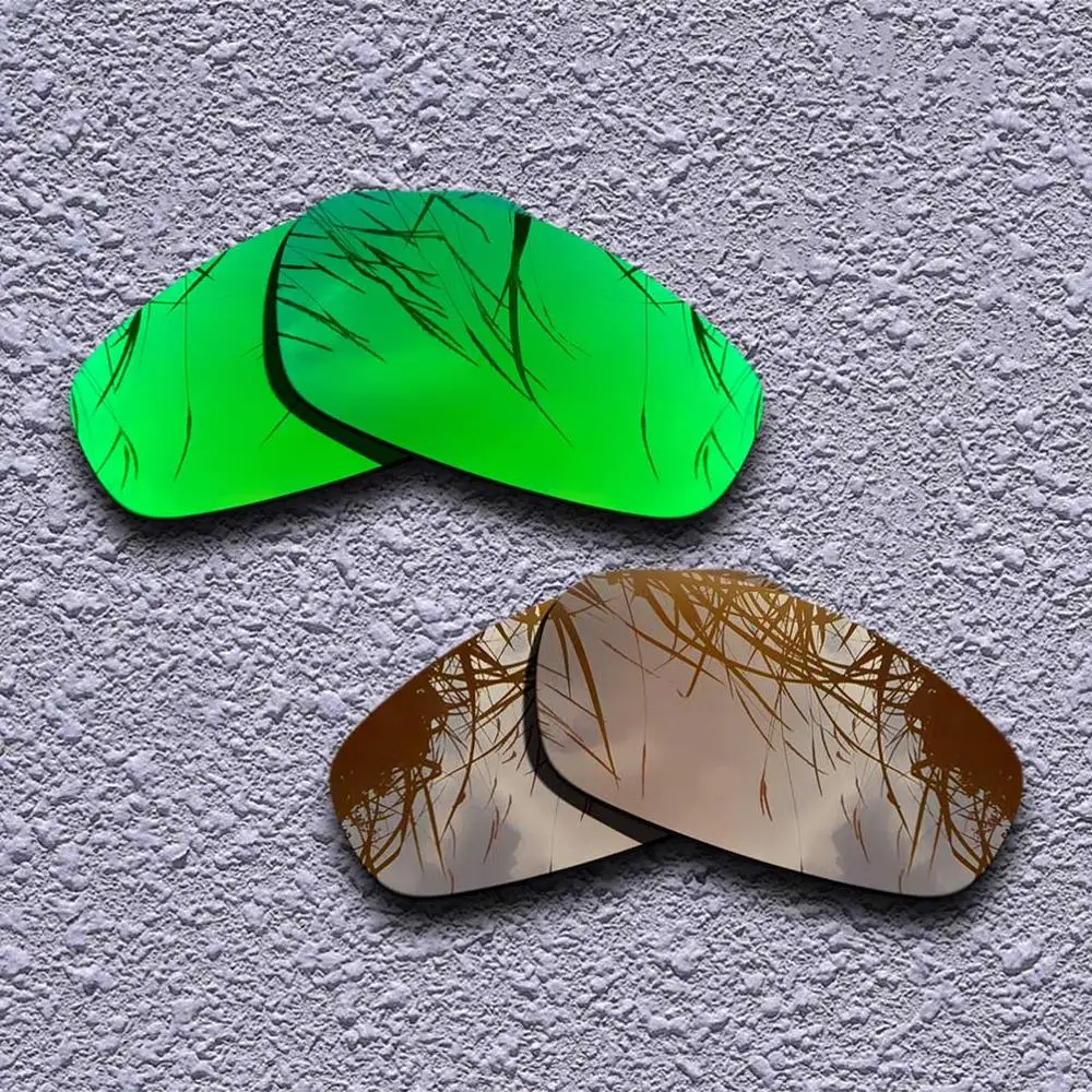 Green-Brown 2 пары Поляризованные замена линз для Oakley Разделение солнечные очки к куртке-несколько вариантов - Цвет линз: Green-Brown