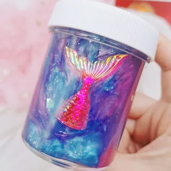 

120ml Rainbow Mermaid Clay Kit Fluffy Floam Kids Modeling Clay Toys Polymer Toys Safe Antistress Plasticine Gifts